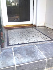 Terrazzo vestibule after cleaning and sealing in Glasgow