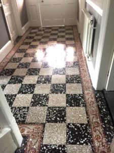 Black and White Terrazzo Tiles After Cleaning Windermere