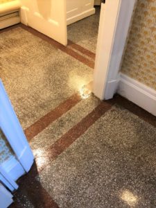 Adhesive Covered Victorian Terrazzo Hallway After Cleaning Newmarket