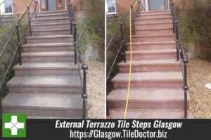 External Terrazzo Tile Steps Refinished in Glasgow