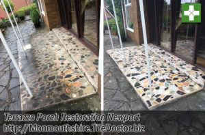 Terrazzo Tiled Porch Before After Restoration Newport